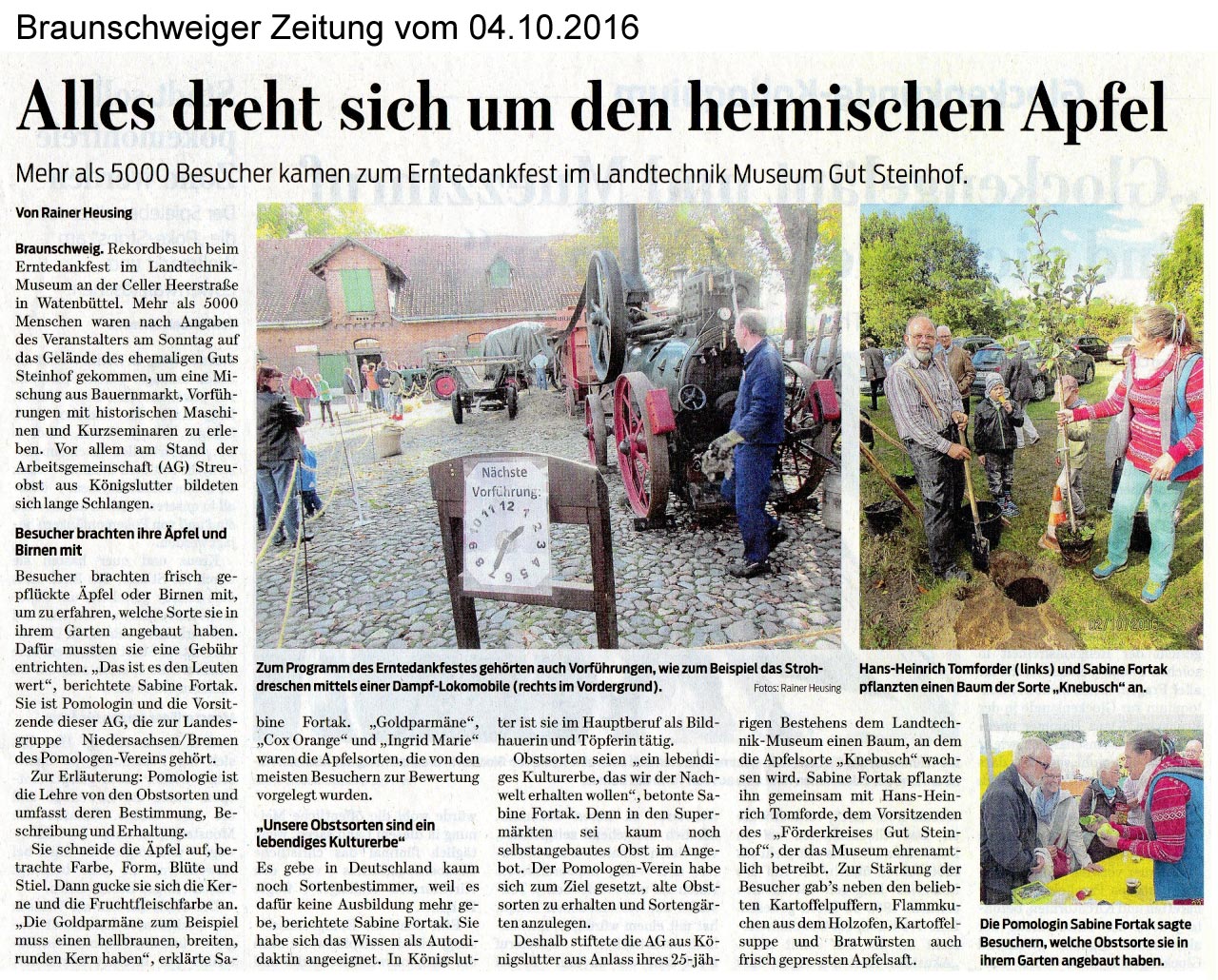 Artikel Erntedankfest auf Gut Steinhof