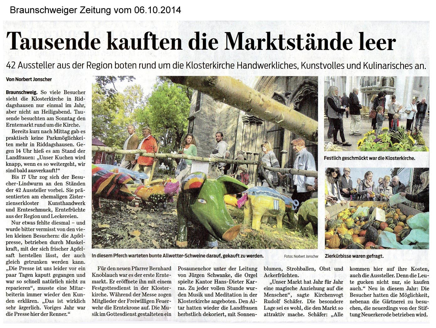 Artikel Erntedankmarkt in Riddagshausen